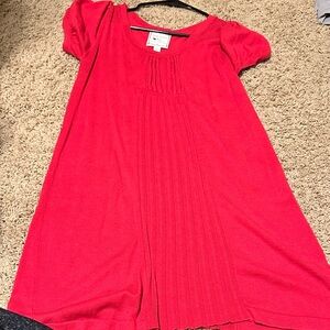 Pink Rose Casual Red Dress